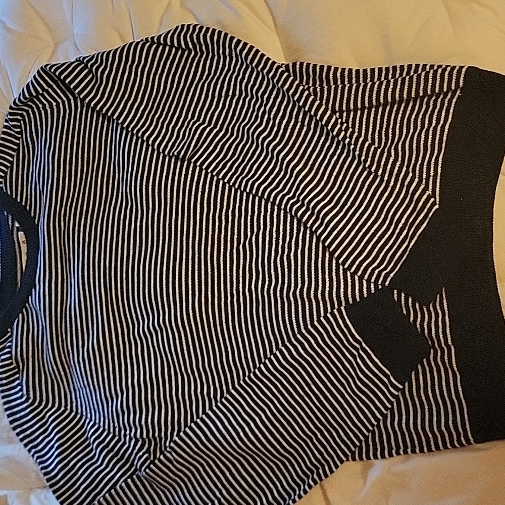 Trovata Black and White Striped Sweater.